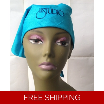 Bandana Turquoise Black & Blue Embroid Front Logo